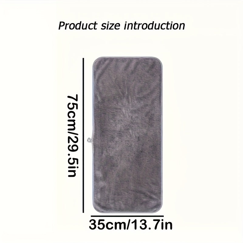 Gray pouch with measurements on a white background