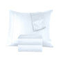 White striped bedding set on a white background