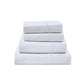 Stack of white bed sheets on a white background