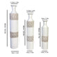 Vintage White Floral Metal Vase Set