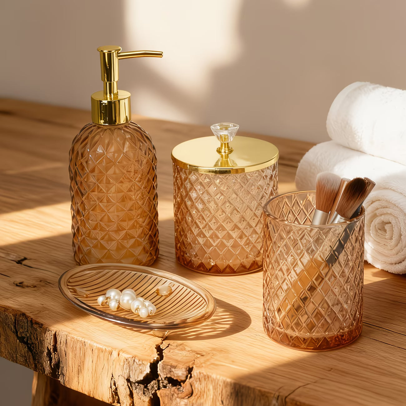Brown color 4 Piece Bathroom Set