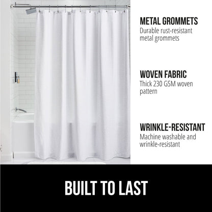 Santorini Waffle Weave Luxury Shower Curtain
