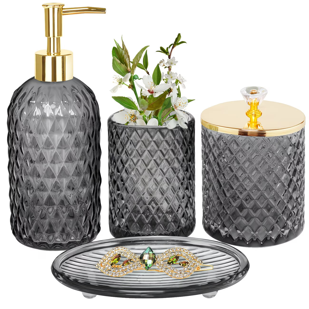 Black color 4 Piece Bathroom Set