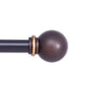 Curtain rod finial with bronze ball design on a white background