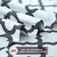 Black and white patterned fabric with neat stitching on a matching background, featuring the LDC brand logo.