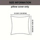 Measurement chart for a pillow cover with dimensions 20 inches (50.80 cm) on each side.