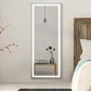 Full-length mirror with LED lighting in a bedroom setting