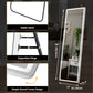 Full-length mirror with stable stand, supportive hinge, and simple round corner design features.