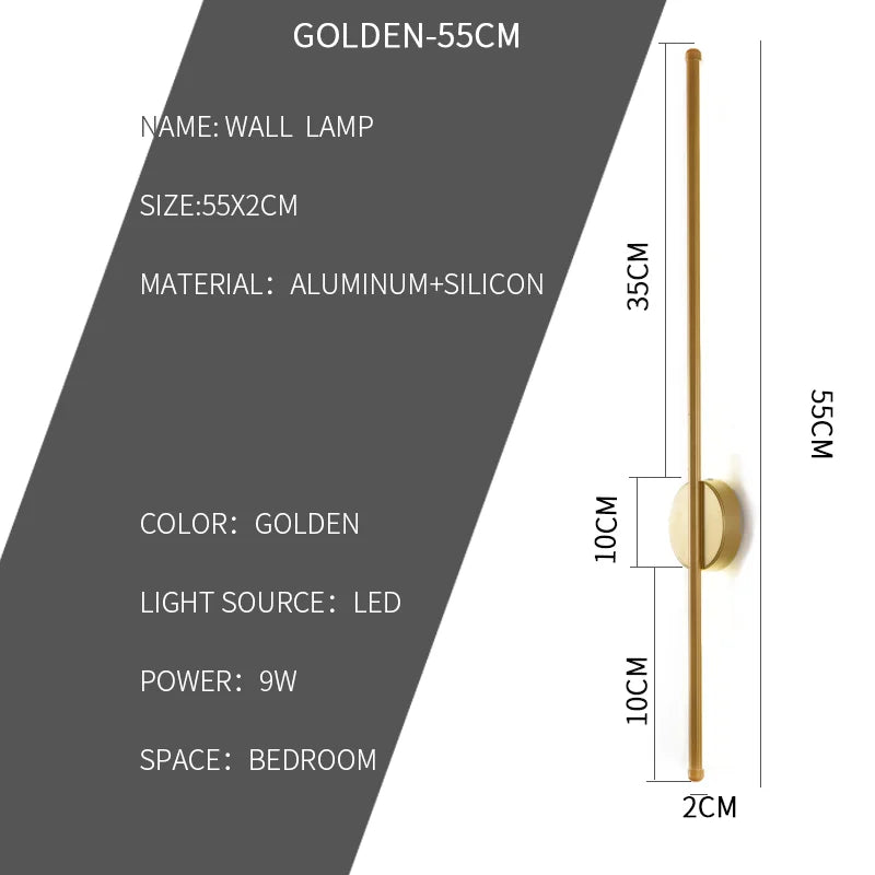Wall lamp with dimensions and specifications on a gray and white background