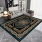 Decorative rug with intricate patterns in a modern living room setting.