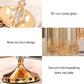 Gold and crystal glass product with rose tea lace design and vacuum electroplating feature.