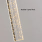 Clear rod with gold bubbles labeled 'Bubble Crystal Rod' on a gray background