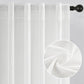 White curtain with a close-up detail on a gray background