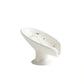 White ceramic bowl with gold leaf design on a white background