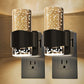 Two night light plug-ins with bubble-like designs on a beige background