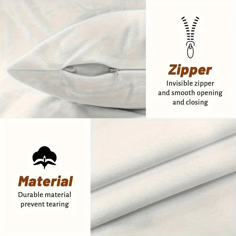 Textured fabric with zipper feature and durable material description on a white background