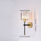 Wall sconce with dimensions labeled on a light gray background