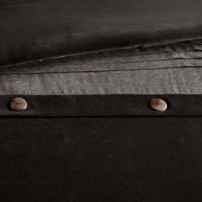 Close-up of a dark fabric surface with buttons