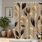 Shower curtain with floral design in a bathroom setting