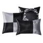 Three satin pillows with different patterns on a white background