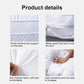 Product details of a white pillow with text highlighting features like three-dimensional support, metal zipper, skin-friendly fabric, and resilience.