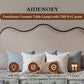 Furniture set with AIDENOEY lamps on either side of a bed with decorative pillows.
