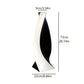Black and white decorative object with dimensions labeled on a white background