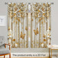 Decorative floral and butterfly patterned curtains in a room setting.