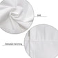 Close-up of white fabric with 'Soft' and 'Delicated hemming' text labels.