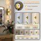Eye-caring LED wall sconces with adjustable color temperature and dimmable features, shown in a home setting.