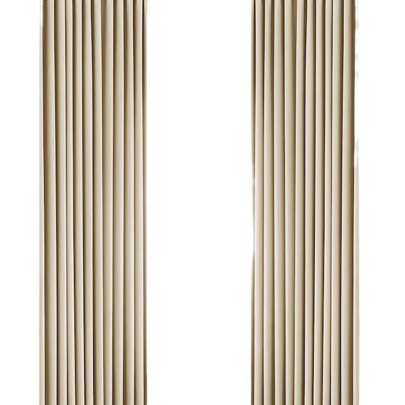 Beige vertical radiator on a white background