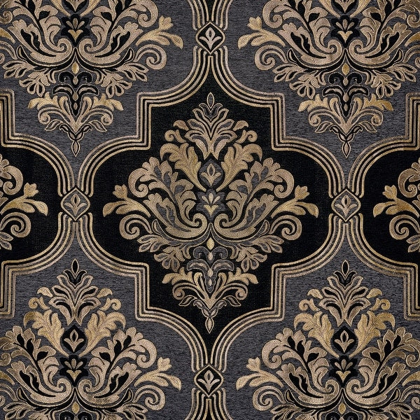 Decorative pattern with gold and black elements on a textured background
