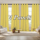 Yellow curtains with '4 Panels' text in a living room setting