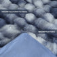Close-up of 600GSM faux rabbit fur fleece and 180GSM plush fabric with text labels.