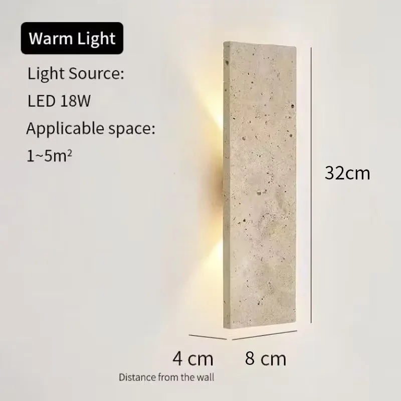 Wall-mounted light fixture with dimensions and specifications on a white background