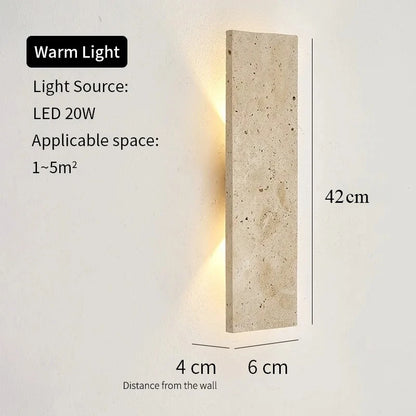 Wall-mounted light fixture with dimensions and specifications on a white background