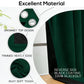 Dark green curtain with features highlighted on a white background