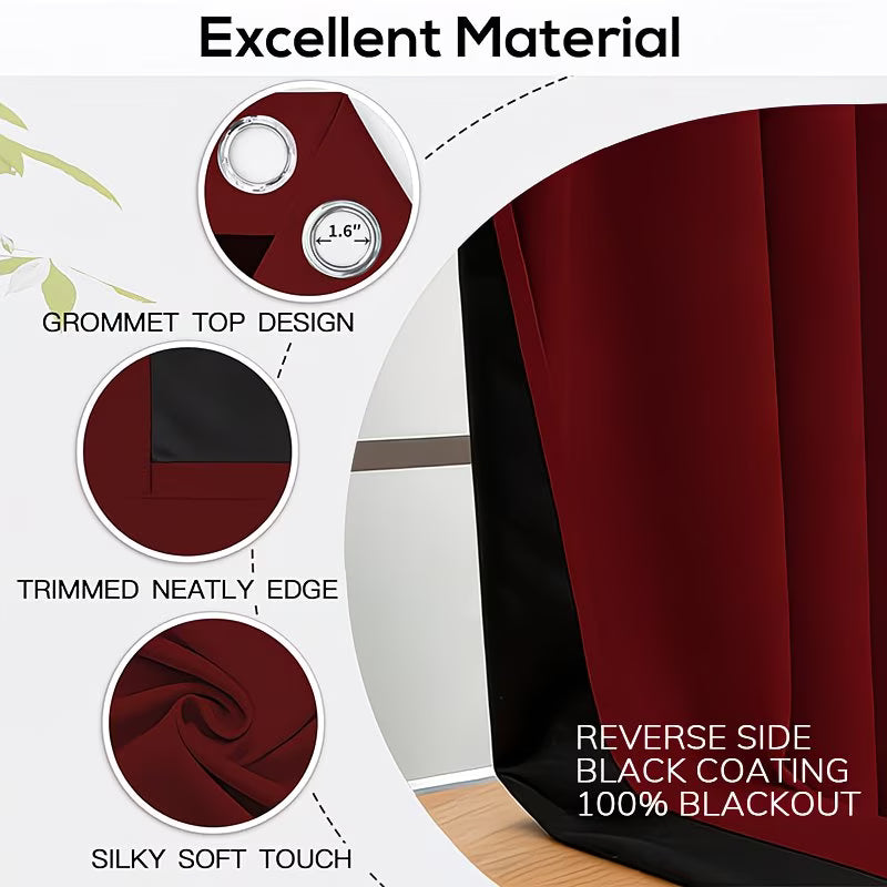 Red curtain with material features highlighted on a white background