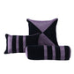 Set of black and purple pillows on a white background