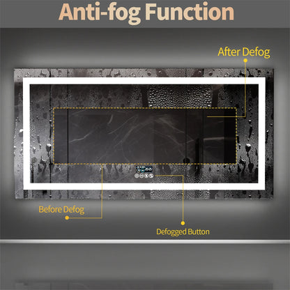 Display of an electronic device with anti-fog function features highlighted.