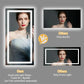 Comparison of lighting effects on a person wearing a dress with dual LED light strips versus only front light.