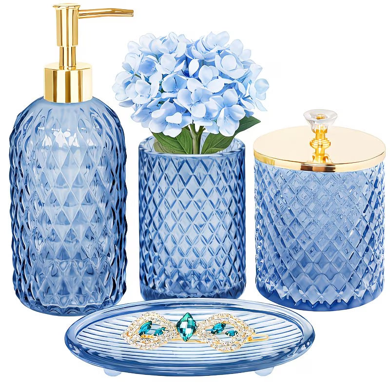 Blue color 4 Piece Bathroom Set